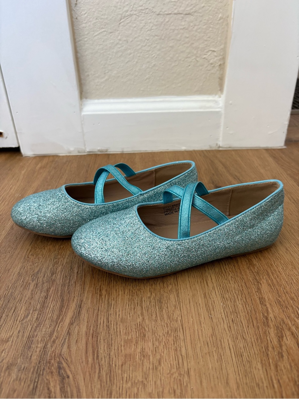 Girls Sparkle Teal Mary Jane Dress Shoes